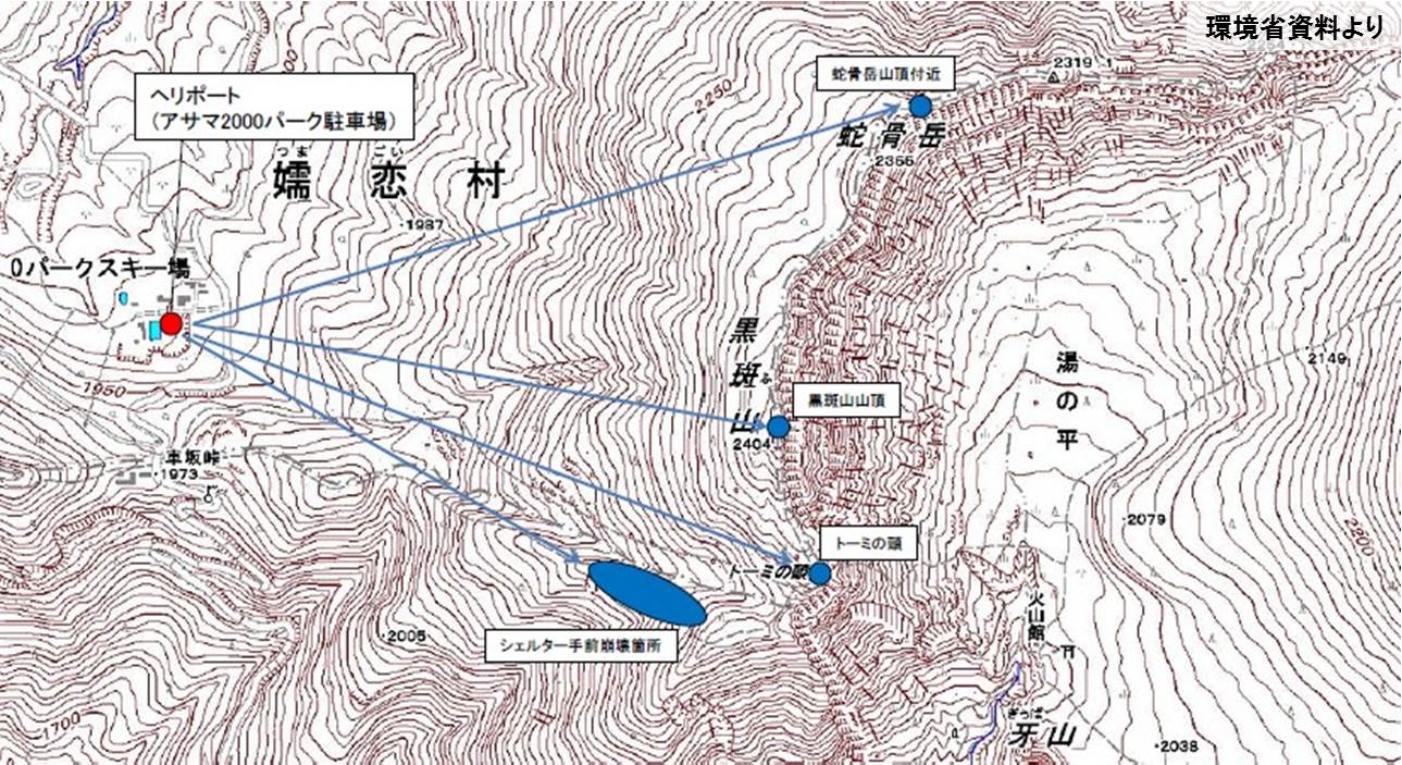 黒斑山登山道整備(ヘリ)