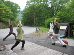 出発前のストレッチ